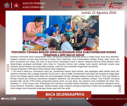 POSYANDU CEMARA SUKSES HADIRKAN LAYANAN TERPADU 6 SPM SIKLUS HIDUP